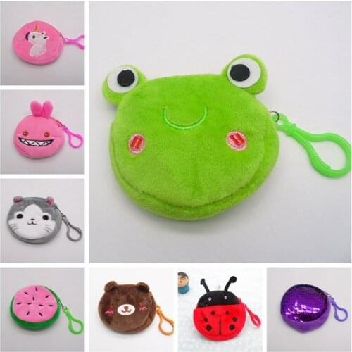 Mini Kids Coin Purse Portable Cute Plush Coin Purse Panda Animal Small Coin Purse Zipper Money Wallet Kids Birthday Gift