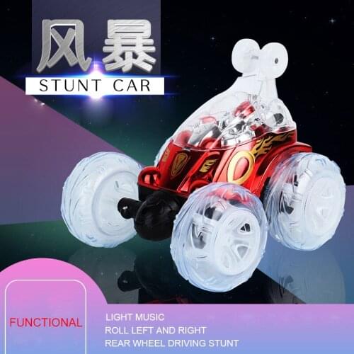 Fashion Children Light Remote Control Car Dump Stunt Toy Cars Tumbling Twisting Car Double-sided Car Electric Childrens Toy