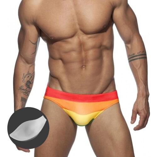 2021 New Mens Swimming Trunks Summer Quick-Drying Sexy Swim Shorts Swimsuit With Push Pad Beach Surf Vacation Homosexual