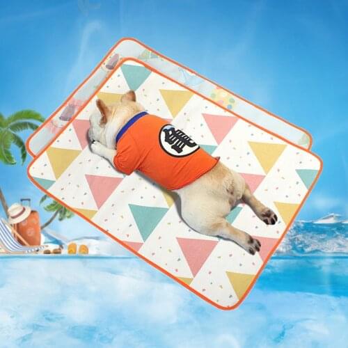 Newly Summer Washable Cooling for Dogs Cats Kennel Mat Pet Ice Silks Cooling Breathable Mesh Mat Pet Self Cooling Mat Dog Beds