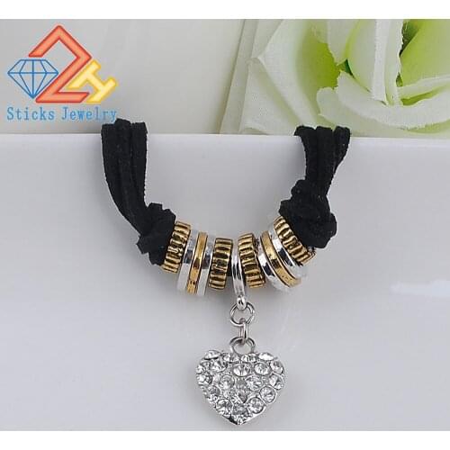 Crystal Heart Necklace Fashion Jewelry Love Vintage Necklaces for Woman Romantic