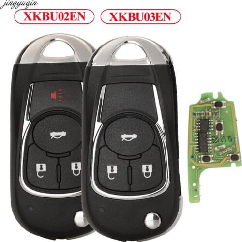 Jingyuqin Remote Control Flip Car Key For VVDI Xhorse fit Buick Envision 2016 XKBU03EN/XKBU02EN 3/4 Buttons Wired Mode Fob