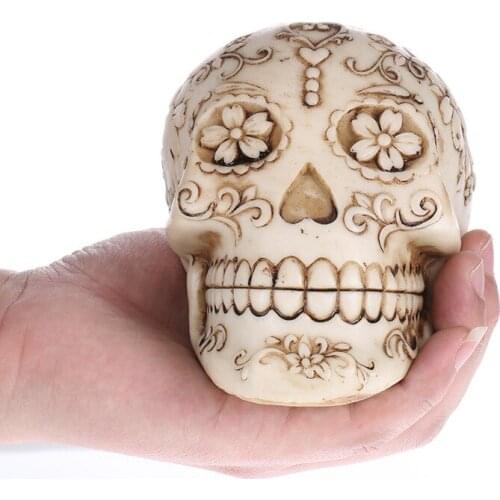 HeyMamba Resin Craft Blossoms Sculptures Garden Statues Personality Art Carving Statue Medical Model Human Skull
