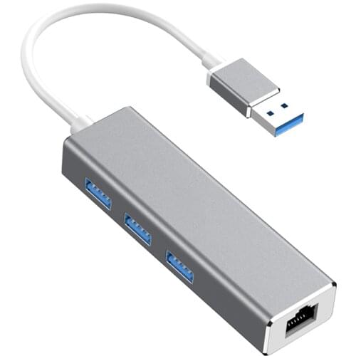 USB 3.0 to USB 3.0 X3 HUB to RJ45 Gigabit 1000Mbps Ethernet Network Adapter