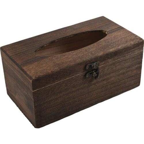 1PC Useful Wooden Retro Tissue Box Cover Paper Napkin Holder Case Home Car Decor