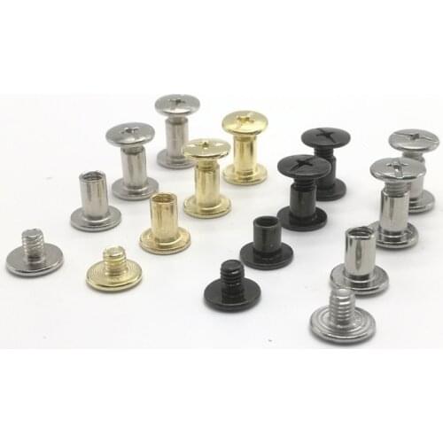 10pcs 20pcs/lot m5 x 4-30mm stainless steel/ brass plated/ nickel plated/ black Sex bolt chicago screw book binding post screws