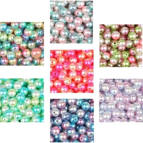 4mm/6mm/8mm/10 mm multicolor round plastic acrylic ABS charm loose pearl beads counter display beads For Handmade Craft Making