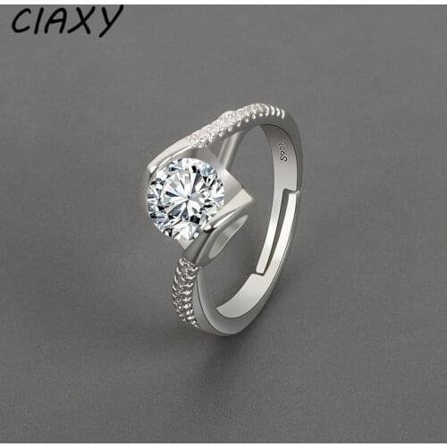 CIAXY 925 Sterling Silver Micro-inlaid Love Hollow Rings for Women Double Twist Cross Live Ring Classic Fashion Jewelry