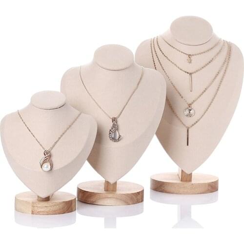 Wood Necklace Display Stand Pendant Display Jewelry Holder Jewellry Mannequin Bust Necklace Window Display Jewelry Display
