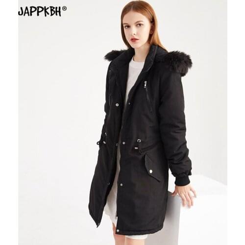 Long Hooded Coat Women Autumn Winter 2021 Casual Loose Faux Fur Collar Jacklet Female Vintage Thick Warm Zipper Velvet Parkas