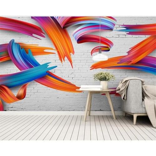 Beibehang Customized modern new Nordic minimalist personality abstract colorful geometric line background wallpaper papier peint