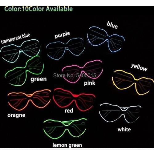 Hot Sale Flashing EL Wire Glasses Light Up Party Glasses Cool Holiday DIY Supplies 10 Colors Optional For Glow Party Supplies