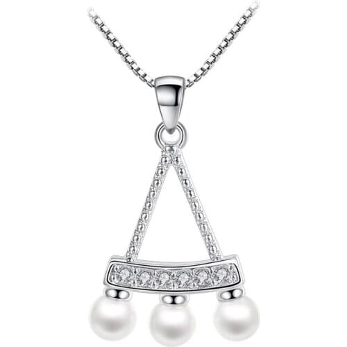 Hot Sale Promotion Fashion Pearl 925 Sterling Silver Pendant Necklaces for Women Jewelry Birthday Gift Drop Shipping