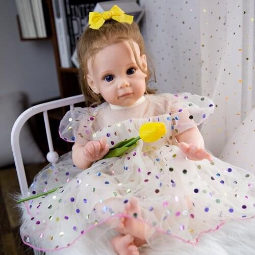 Hoomai 55CM Princess Reborn Baby Doll Curls Hair Lifelike Soft Touch Educational Baby Gift Doll Toys