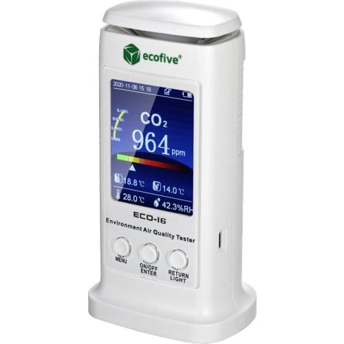 CO2 Meter CO2 Tester Multifunctional Air Quality Monitor LCD Screen Temperature Humidity Monitor 80000 Groups Data Logger USB