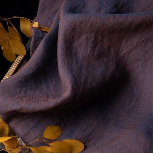 Quality flax fabric Graded yarn dyed tissu Top grade robe dress pants shirt coat material