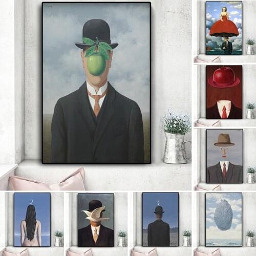 Rene Magritte Canvas Painting Surrealism Classic Artwork Reproduction Posters and Prints Cuadros Wall Art Picture for Home Decor