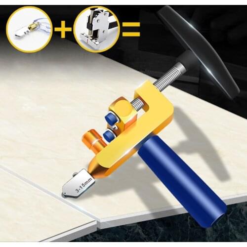 2 in 1 Practical Glass Ceramic Tile Cutter with Knife Wheel Diamond Roller Glass Cutter Cutting Machine Opener Breaker Tools