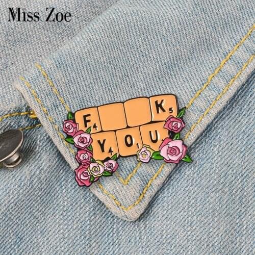 Rose Flowers Keyboard Enamel Pins Attitude Badges Custom Brooches Bag Clothes Lapel pin Cartoon Plant Jewelry Gift for Cool Guys