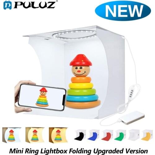 24*23*22cm Mini LED Ring Light box Lightbox Photo Studio Box Photography Light Studio Shooting Tent Box Kit & 6 Color Backdrops