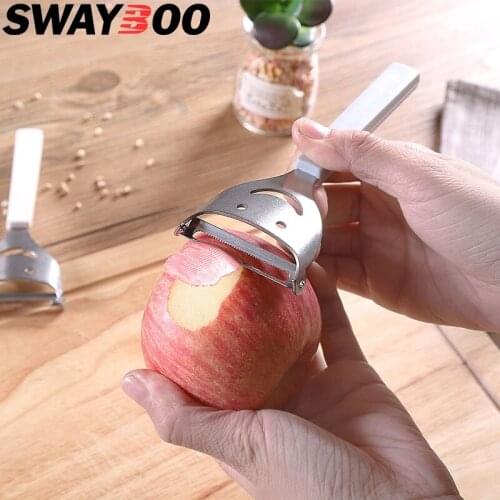 Swayboo Stainless Steel Kitchen Gadgets Vegetable Potato Apple Peeler Magic Peeler Smile Fruit Cutter Kitchen Tools Accessories