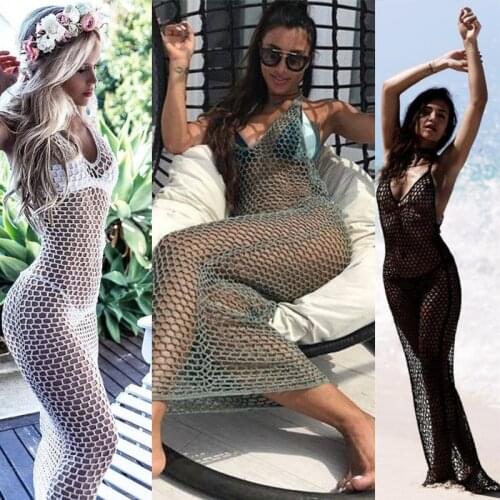 4 Color summer sleeveless dress Pink Handmade Crochet Beach Wedding Bikini Long dress