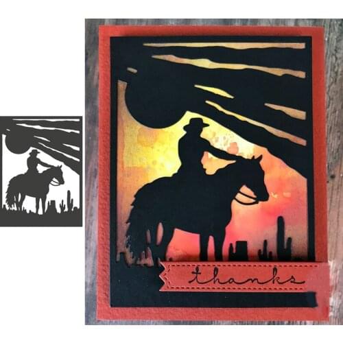 Sunset on Horse Metal Cutting Dies Stencils for DIY Scrapbooking Album Stamp Card Embossing New 2019 Die Cut
