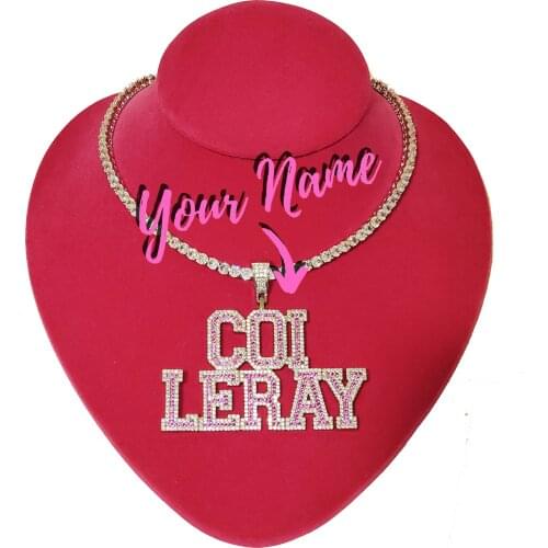 New Arrival Custom Name Iced Out Initial Letters Chain Cubic Zirconia Pendant Necklaces Womens Icy Hip Hop Jewelry Gift for Her