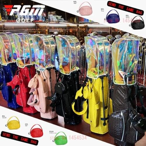 Golf Rack Bag Bracket Package Waterproof Pack Ultra Portable Large Capacity Full Set of Clubs Colorful Transparent Caddie BagPGM