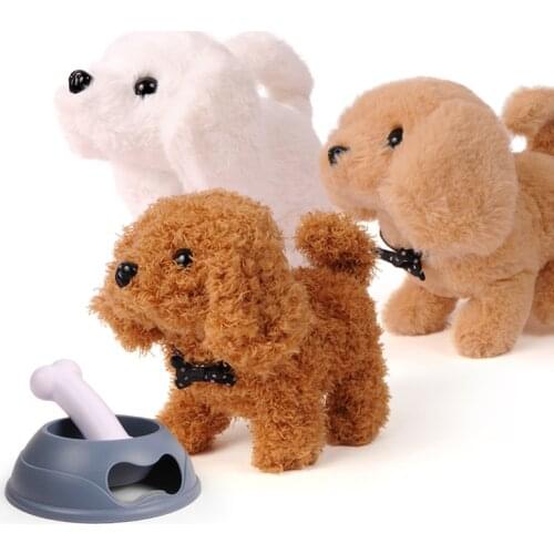 Plush Realistic Plush Simulation Smart Dog Called Walking Plush Toy Electric Plush Robot Dog Toddler Toy For Christmas Gift