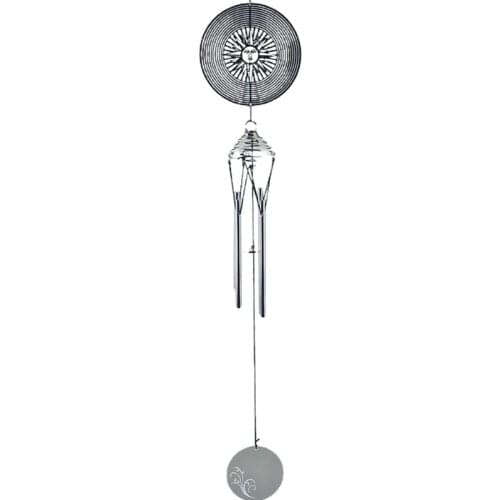 10cm Stainless Steel 3D Rotating Wind Chime Garden Pendant Wind Bell for Outdoor Balcony Courtyard Home Decoration