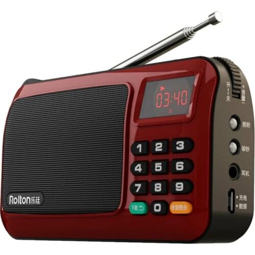 Rolton W405 Mini FM Radio Speaker Music Player TF Card USB For PC iPod Phone With LED Display