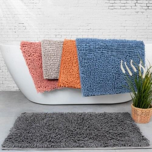 Anti Slip Bath Mat Water Absorbent Blue Bathroom Carpets Living Room Microfiber Chenille Floor Mats Kitchen Shower Carpet Rugs