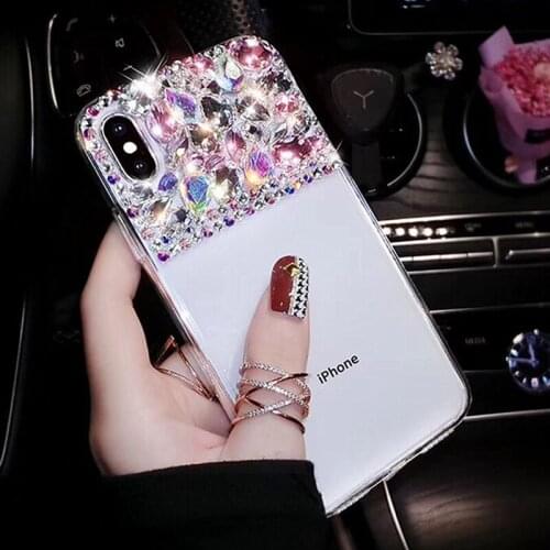 Luxury Fashion Bling Rhinestone Crystal Color Diamond Soft Back Phone Case For iPhone 6 6s plus 7 8 Plus X XS XR XS Max 11 Cover