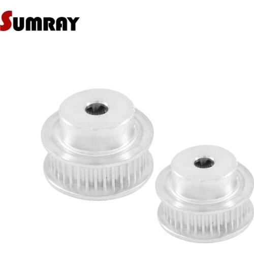 SUMRAY 2GT Pulley Wheel 30T Bore 5/6/6.35/7/8mm Gear Belt Pulley 11mm Belt Width 2GT Tooth Belt Pulley For 3D Printer Machines