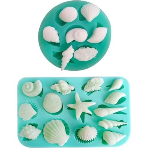 Newest Cake Fondant Silicone Mold,Seashell, Conch, Starfish, Fish,Under the Sea Style H Mar-10