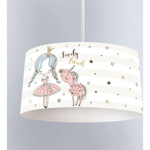 Lamp For Kids Bedrooms Light Chandelier for Living Room Childrens Room White Ballerina Girl Unicorn Model 193