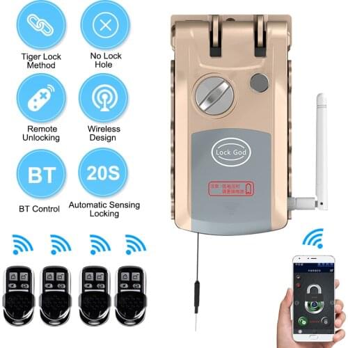 Invisible Smart Door Lock Remote Control BT Automatic-selflock Magnetic Lock Electronic Lock Home Security 2/4 Remote Controller