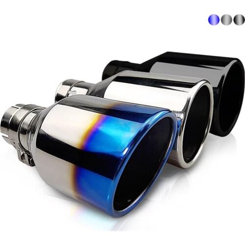 Car Universal Exhaust Pipe Muffler Tip Tail Tube Blue/Black/Silver Color 304 Stainless Steel 51mm Inlet Car Styling Accessories