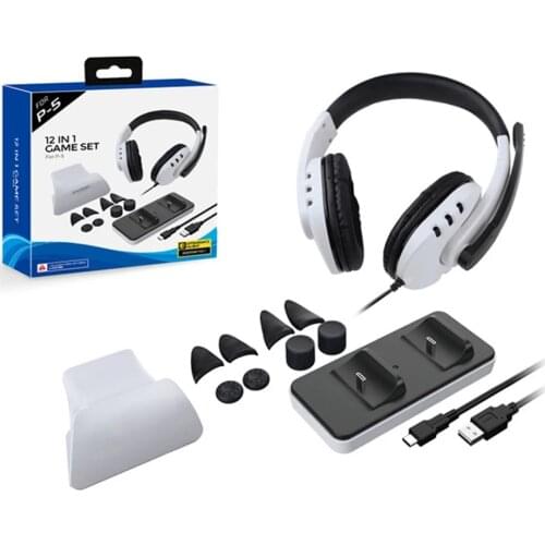 Controller Charger For Sony Play Station Playstation PS 5 PS5 Dualsense Accessories Control Stand Support Holder Headphone Dock