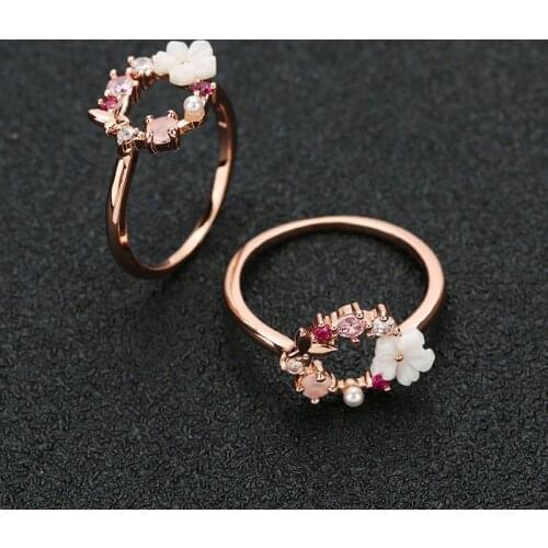 Butterfly Ring Flower Ring For Women