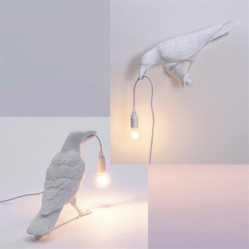 Animal Crow Bird Table Lamps Nordic Living Room Balcony Restaurant Designer Sconces Wall Lights Auspicious Bird Deco Lighting