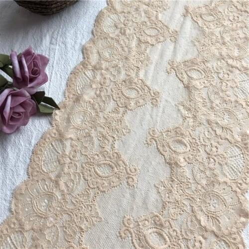 Gold yellow floral E1780embroidered mesh ribbon diy apparel sewing & fabric garment home textile decoration lace trim tape23cm