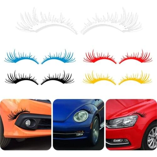 1 Pair Universal Eyelash Sticker for Car Cute Fake Eyelash Car Stickers Car Exterior Decal Waterproof Charming Headlight Decor
