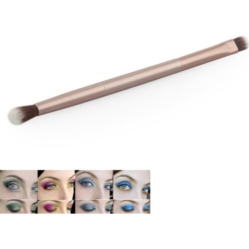 1pc Aluminum Handle Double Head Eyeshadow Makeup Brush Pro Eye Shadow Eyebrow Brush Cosmetic Makeup Eye Brush Beauty Tools
