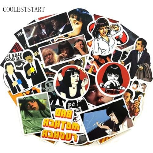 50 Pcs/Pack American Classic Crime Film Pulp Fiction stickers For Laptop Refrigerator Motorcycle Skateboards autocollant Sticker