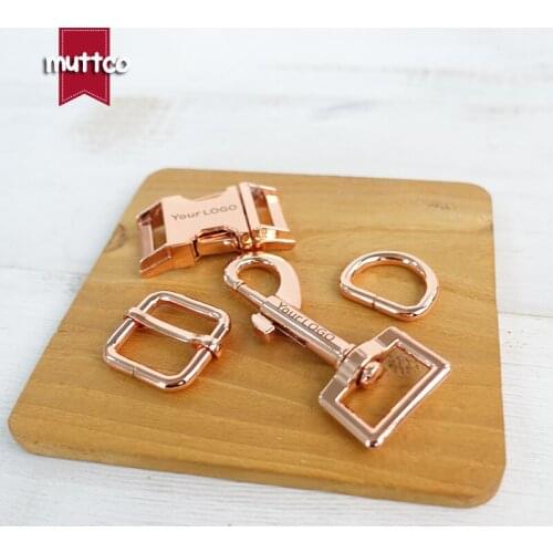 10sets/lot (metal buckle+adjust buckle+D ring+metal dog clasp/set)20mm engraved buckle DIY dog collar leash sewing parts 4colors