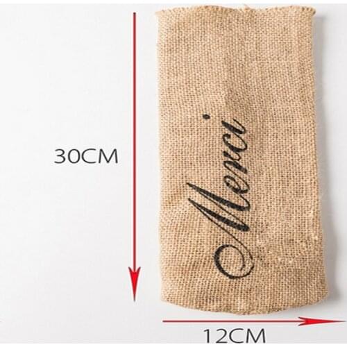 100 pcs Jute bottle bag bubble wine champagne blind tasting bag European style country wedding vintage jute wine packaging bag