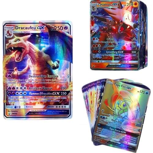 100pcs/Box Pokemon GX MEGA Game Cards TAKARA TOMY Children Playing Carte Battle Trading Shining Card Best Selling Kids Gift Toys