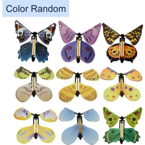 100pcs/Lot The Magic Butterfly Flying Butterfly With Card Toy With Empty Hands Solar Butterfly Wedding Magic Props Magic Tricks